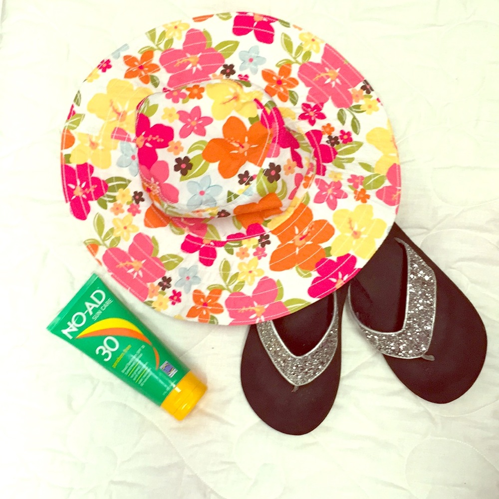 Flowered Floppy Beach Hat